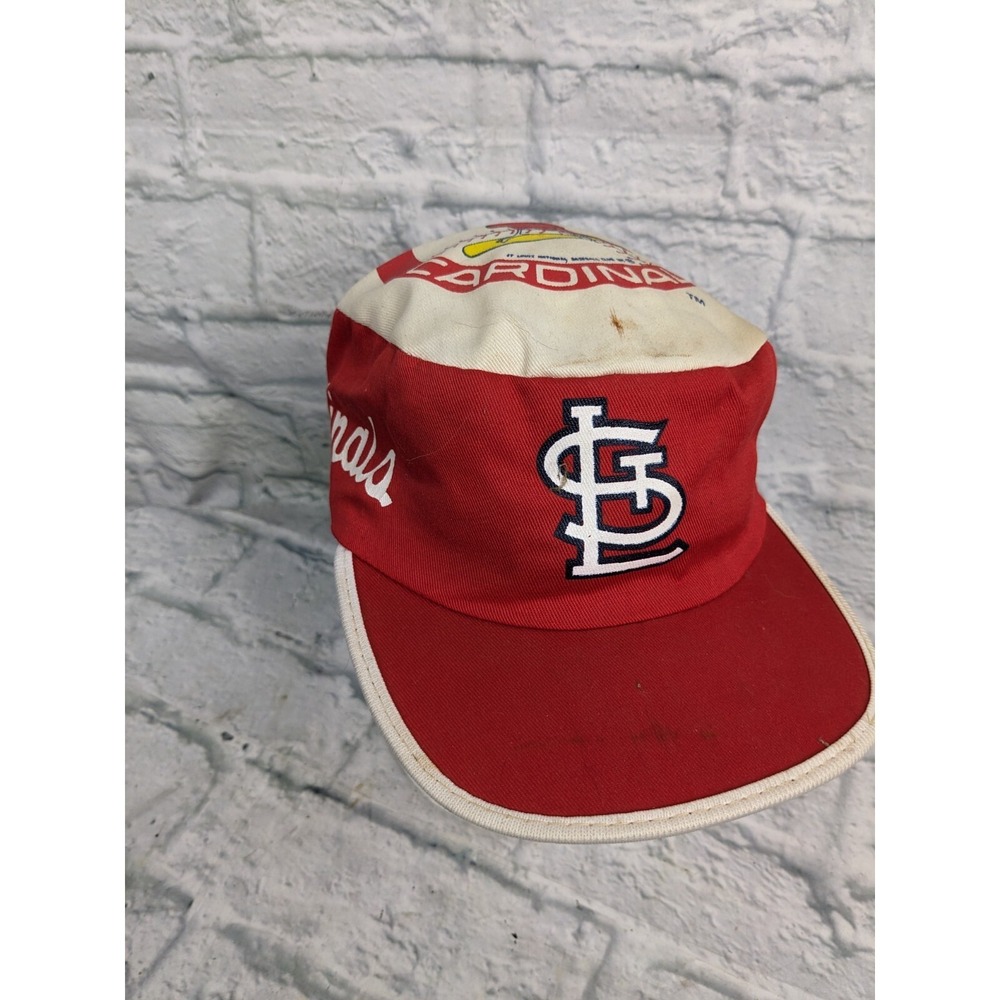 Vintage St Louis Cardinals MLB Baseball Pillbox Painter Bee Stretch Fit Hat #13